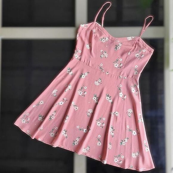 NWT Miss Shop rose pink floral mini summer dress AU 12 / US 8 - Picture 4 of 14